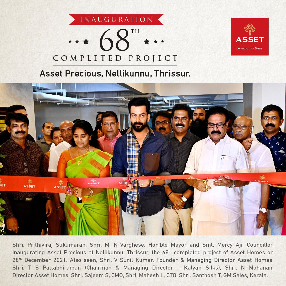 Inauguration of Asset Precious, the 68th completed project of Asset Homes.