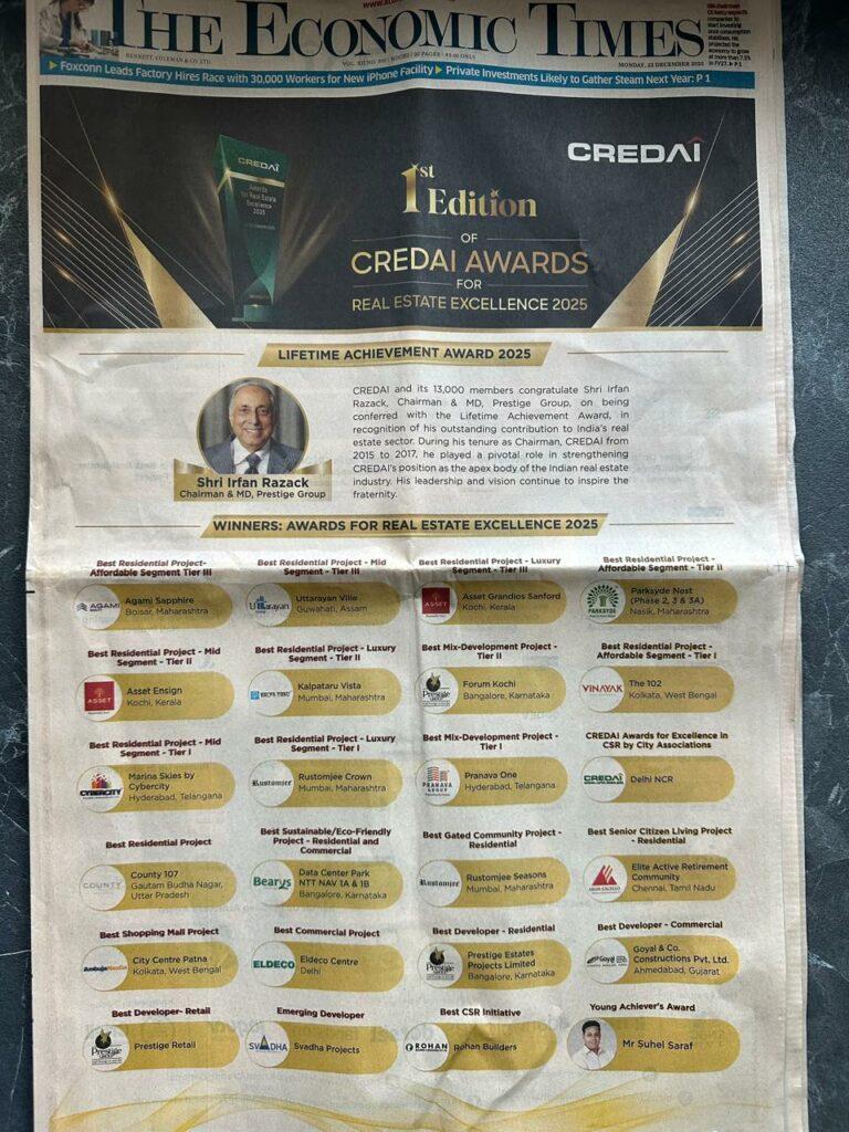 Asset Homes Brings Pride to Kerala by Winning First Place for Two Projects at CREDAI National Awards