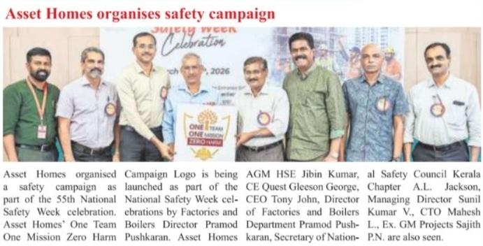 Asset Homes Conducts Safety Campaign as Part of National Safety Week